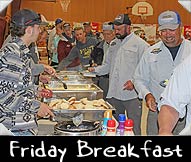 Friday breakfast is served.  Many Thanks to the Lake Tomahawk Fire Department!