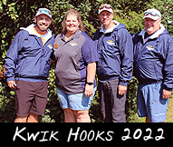 Kwik Hooks 2022 (from left) Jake Vogel, Greeter Janelle Lone, Mark Meisner, Jay Ellingson