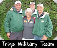 Trig's Military Team 2023 - Rick Ziesmer, Tim West, Scott Gearen, Greeter Hallie Moline
